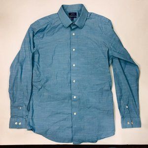 APT9 SlimFit LongSleeve Button Dress Shirt Blue 16